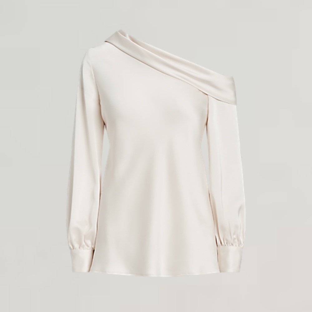 Ralph Lauren Off-White Asymmetrical Blouse